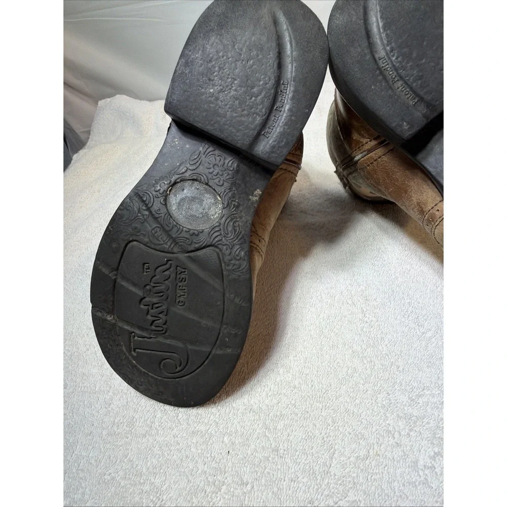 Justin K'S Kids Boots 9913Y Brown Leather Camo Size 3 D Pull On